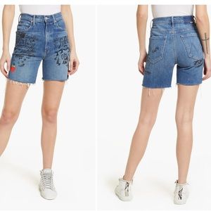 COPY - MOTHER - Smokin’ Short High Waisted Frayed Hem shorts